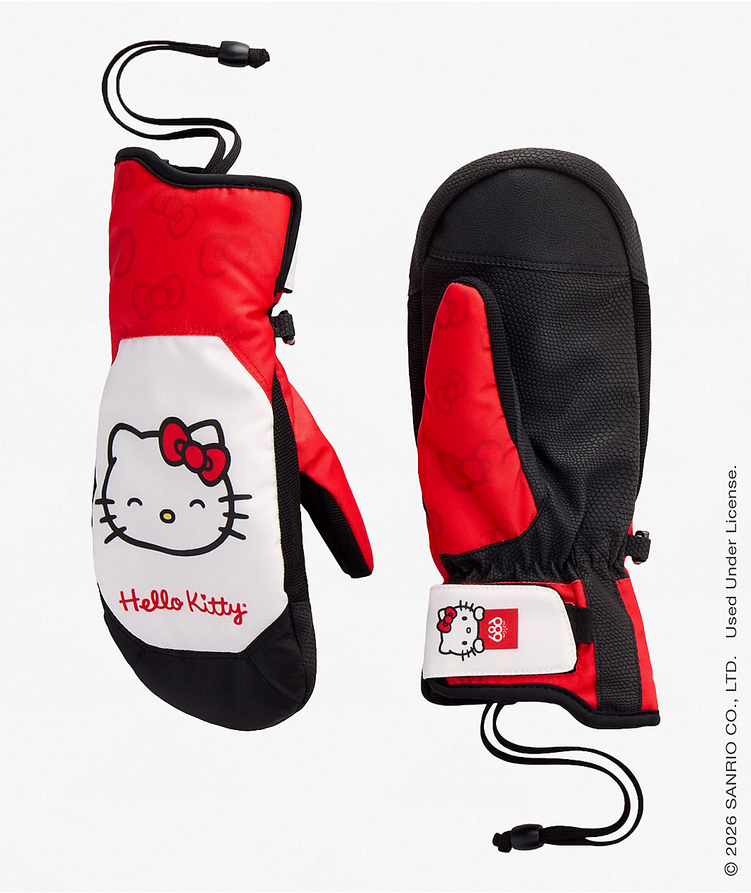 686 x Hello Kitty Revel Red & White 10K Snowboard Mittens