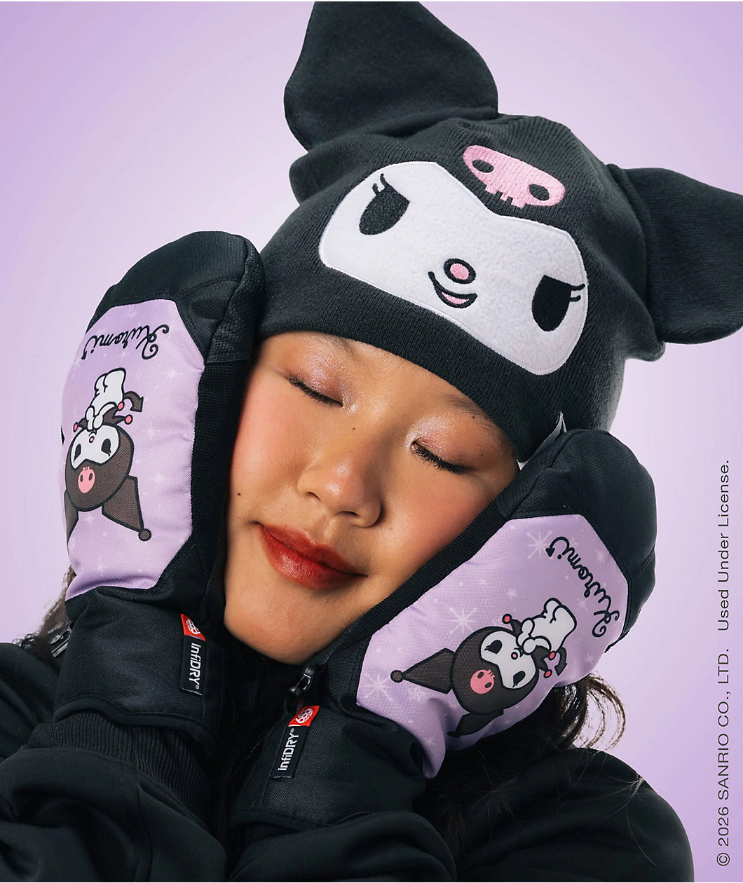 686 x Hello Kitty and Friends Kuromi Revel Purple 10K Snowboard Mittens