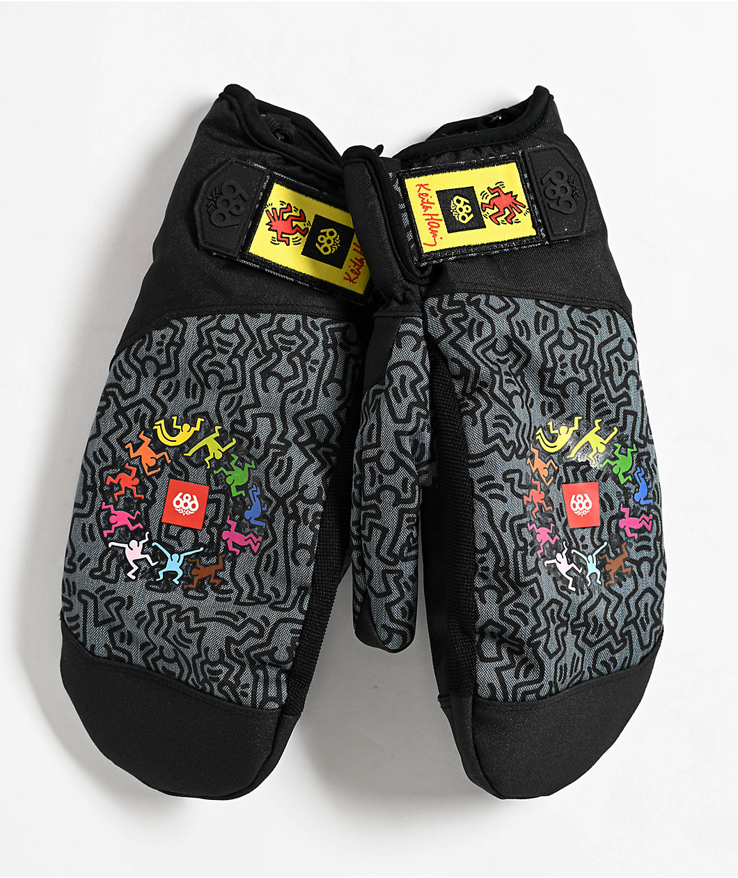 686 x Keith Haring Primer Black 10K Snowboard Mittens