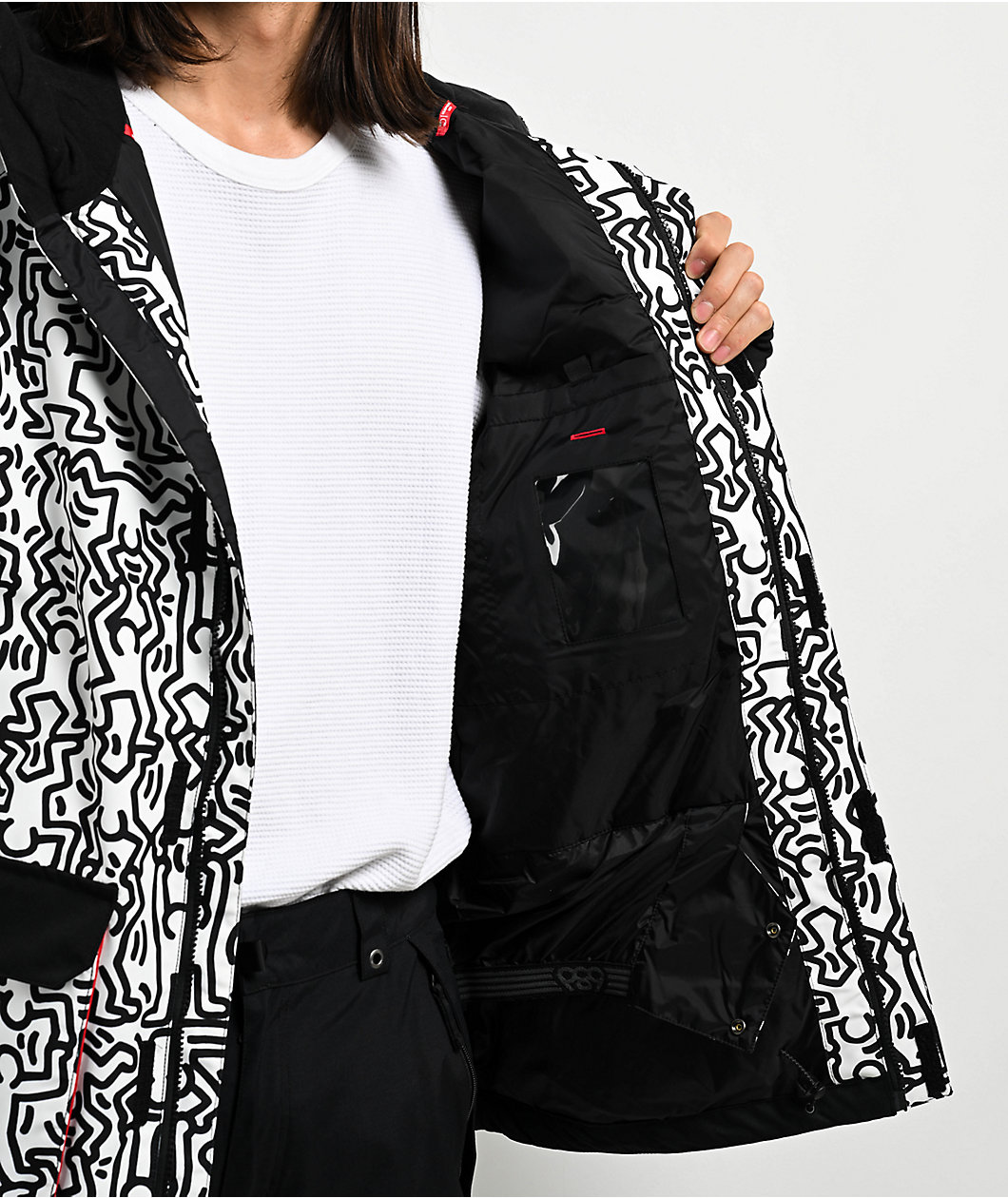 Element x keith haring reversible puffer jacket in black on sale