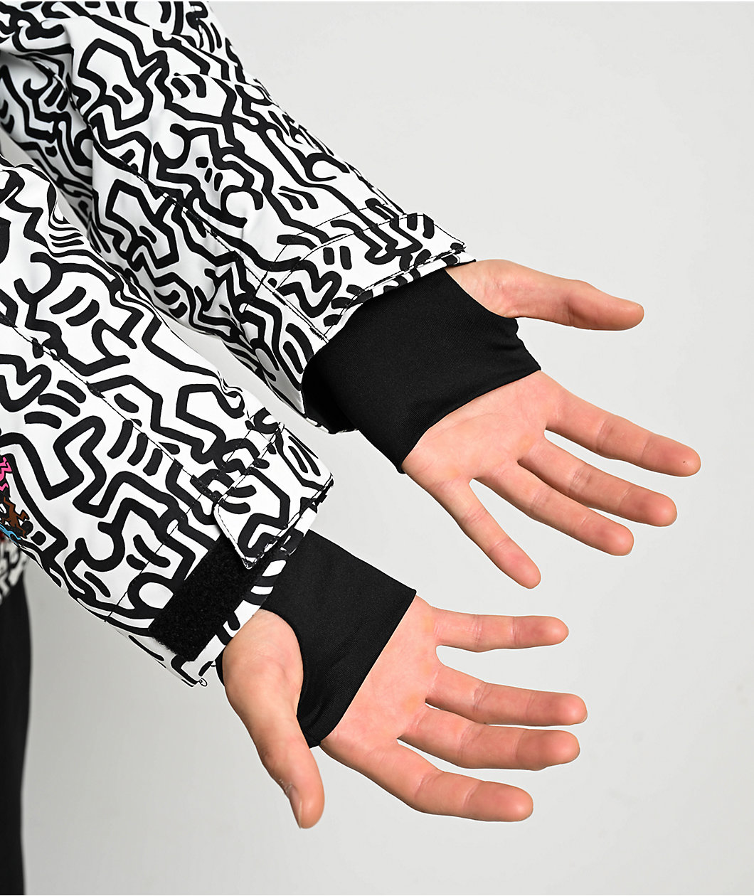Element x keith haring reversible puffer jacket in black top