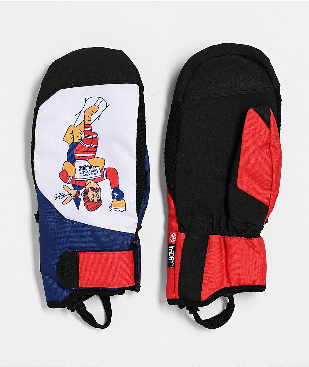 686 x Pabst Blue Ribbon Primer White 10K Snowboard Mittens