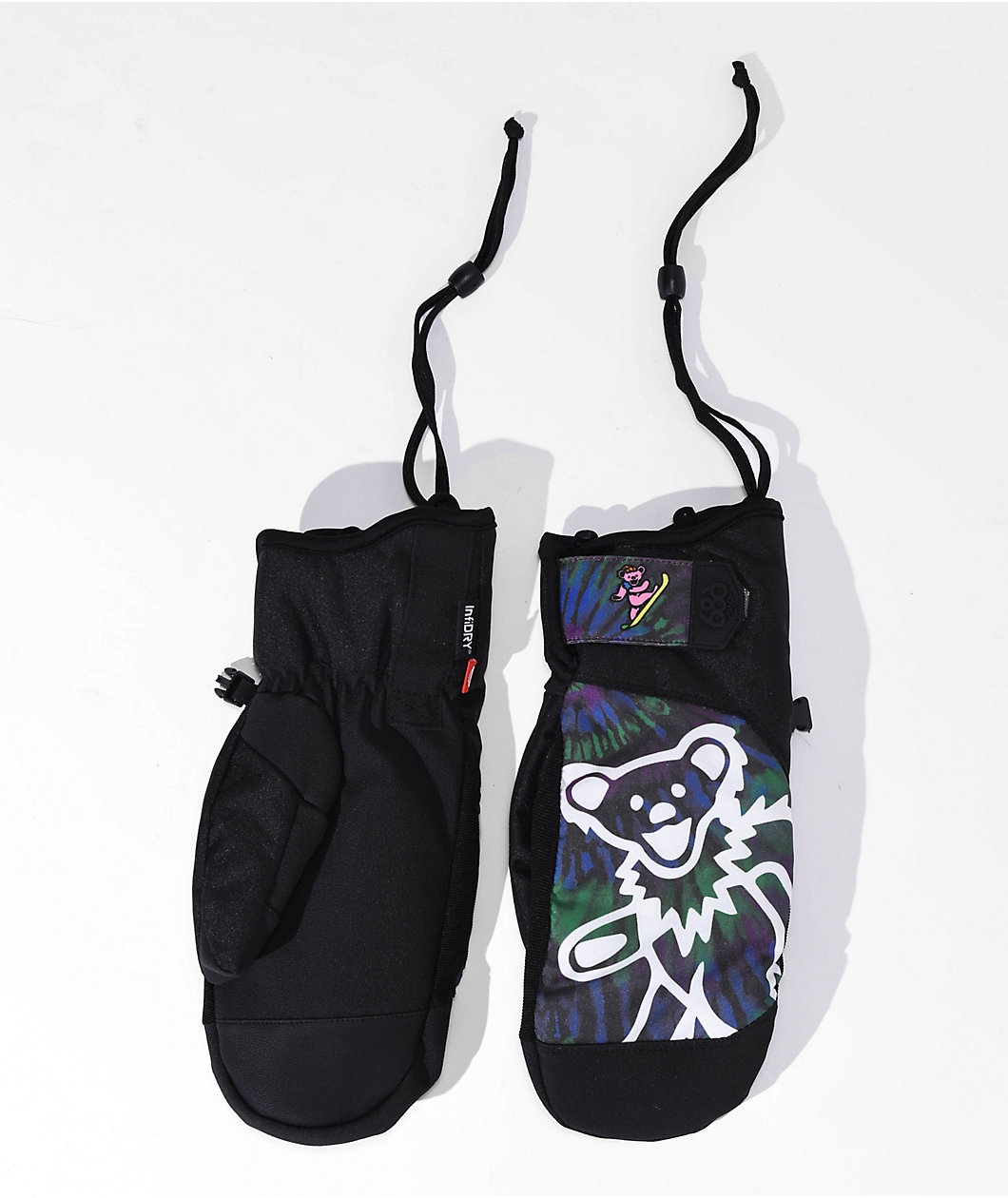 686 x The Grateful Dead Primer Blue & Green Tie Dye Snowboard Mittens 2023