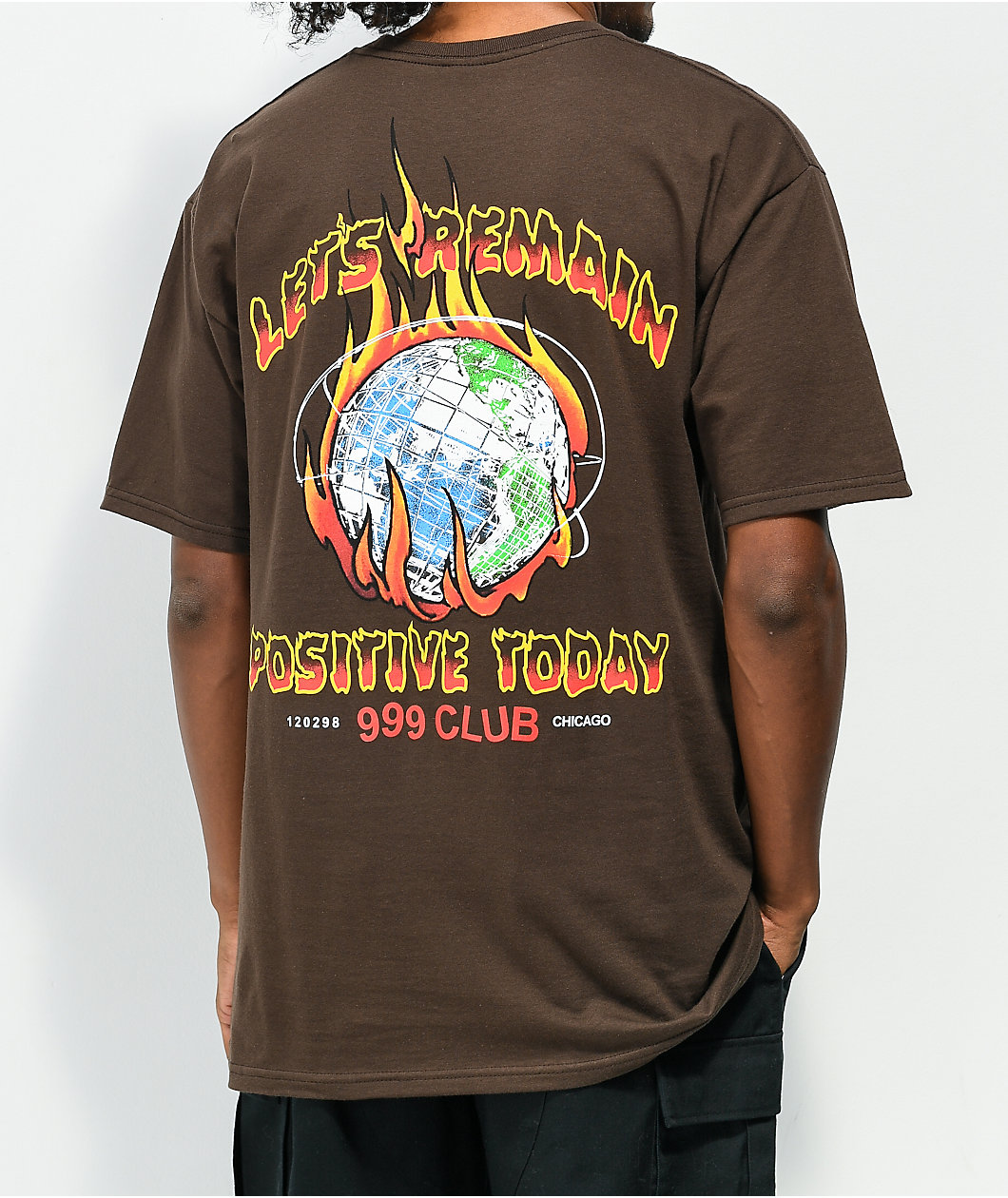 999 Club by Juice WRLD Remain Positive Brown T-Shirt