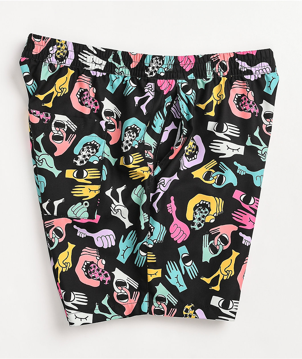 A-Lab Hands Print Black Board Shorts