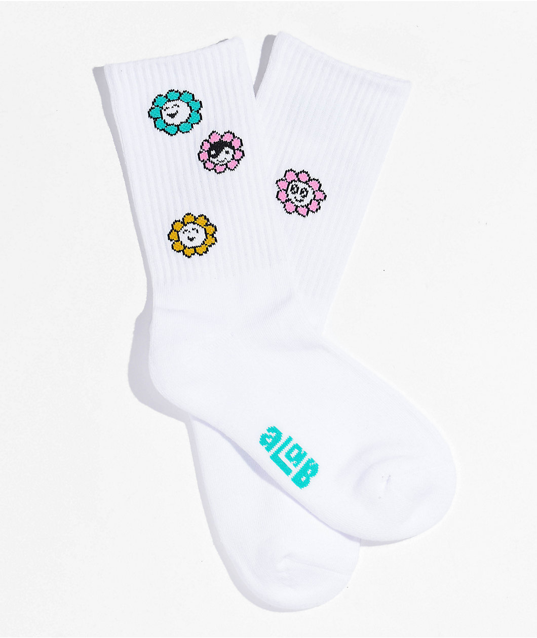 A-Lab Yin Yang Gang White Crew Socks