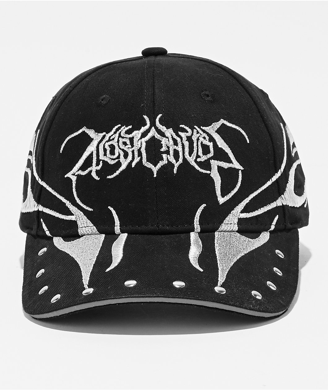 A Lost Cause Cursed Studded Black Strapback Hat