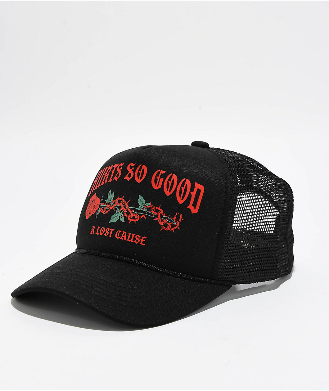 A Lost Cause Hurts So Good Black Trucker Hat