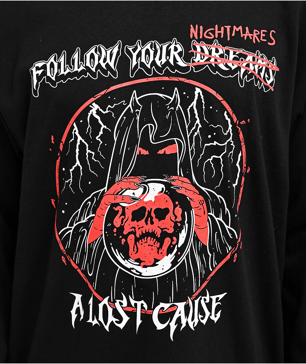 A Lost Cause Nightmares V2 Black Long Sleeve T-Shirt