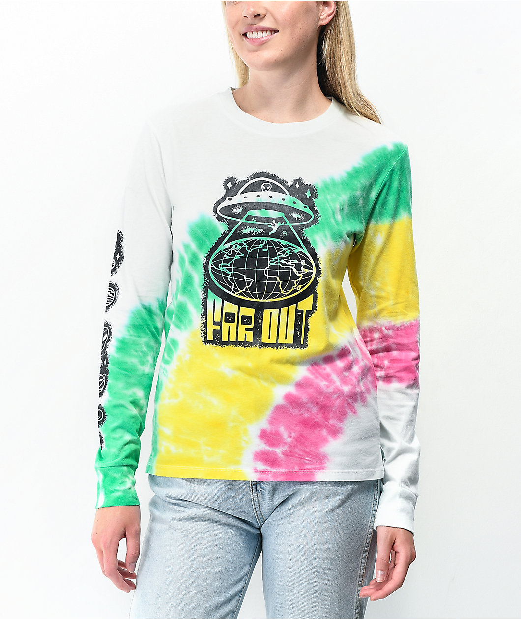 A.LAB Aby Far Out Rainbow Tie Dye Long Sleeve T-Shirt