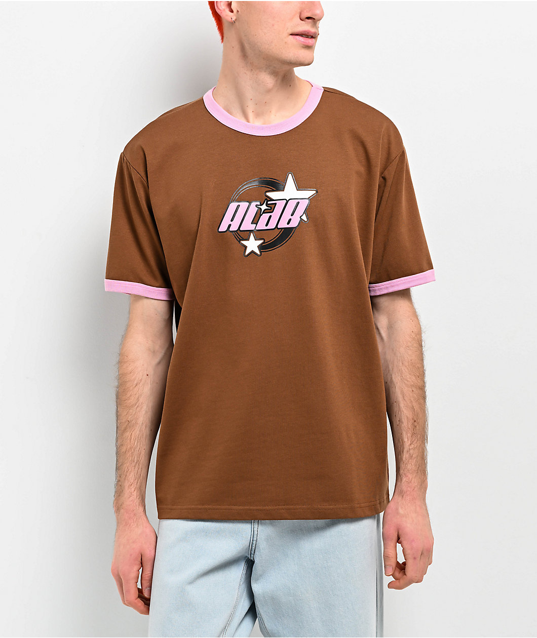 A.LAB Astro Brown Ringer T-Shirt