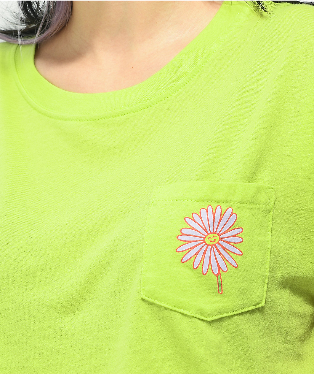 A.LAB Ballina Flower Power Green Crop T-Shirt