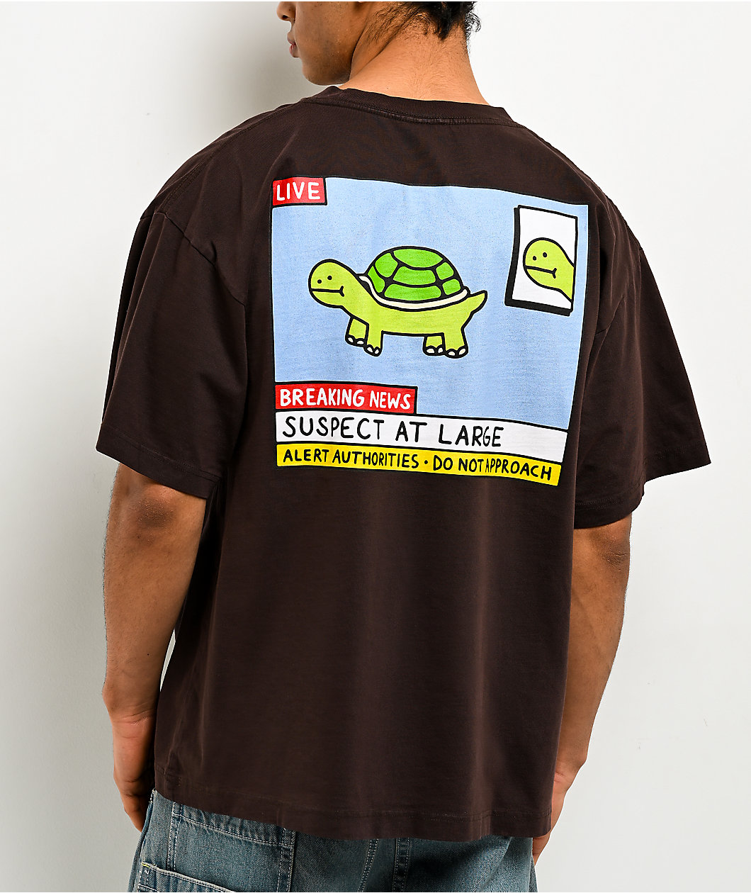 A.LAB Breaking News Brown T-Shirt