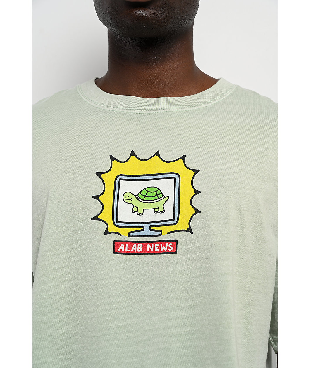 A.LAB Breaking News Mint Green Wash T-Shirt