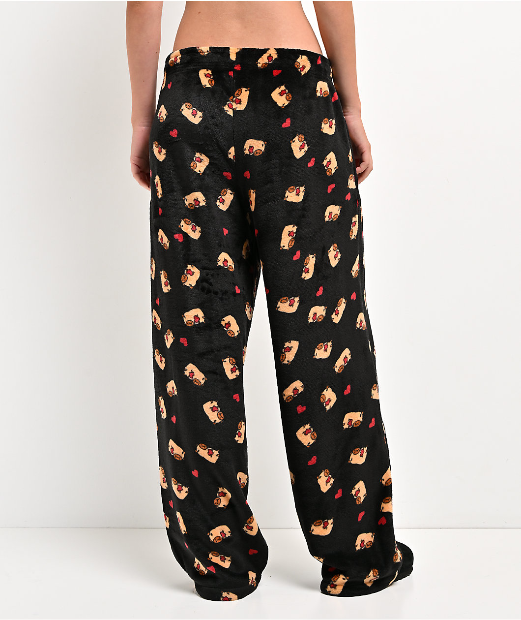 A.LAB Capybara Black Plush Lounge Pants