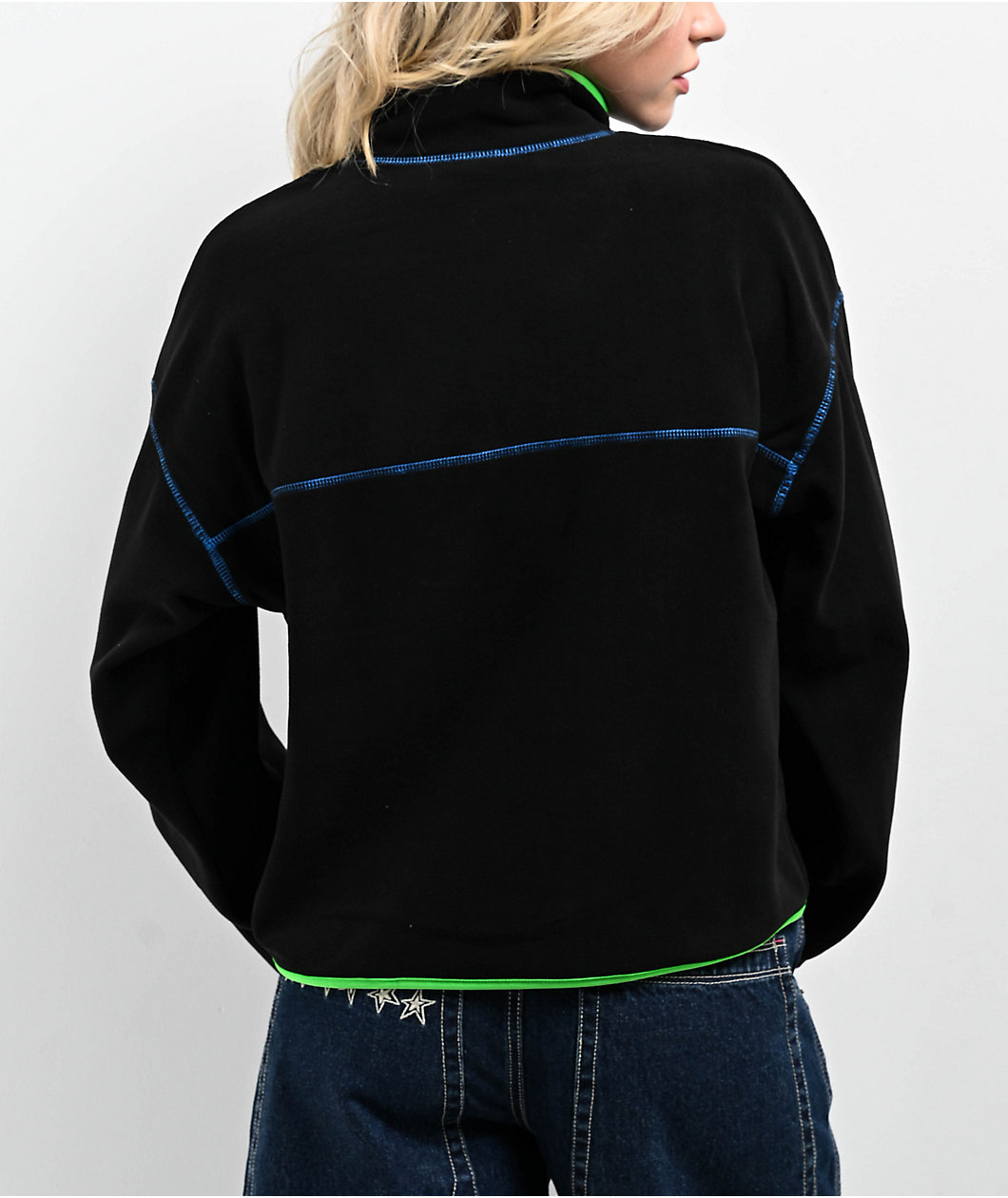 A.LAB Cozie Tech Black Quarter Zip Fleece