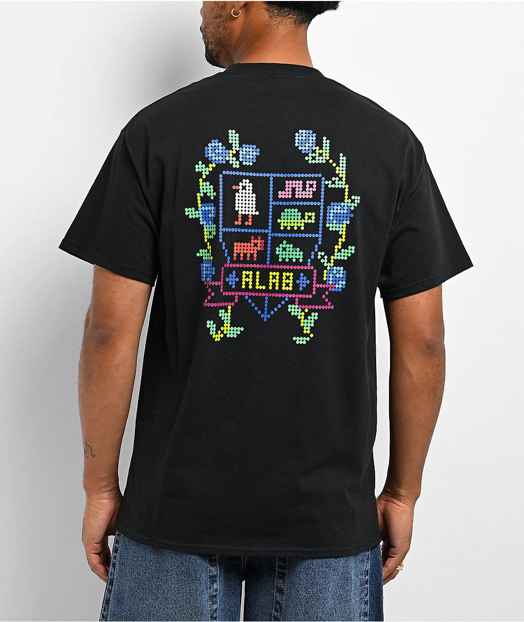 A.LAB Cross Stitch Black T-Shirt
