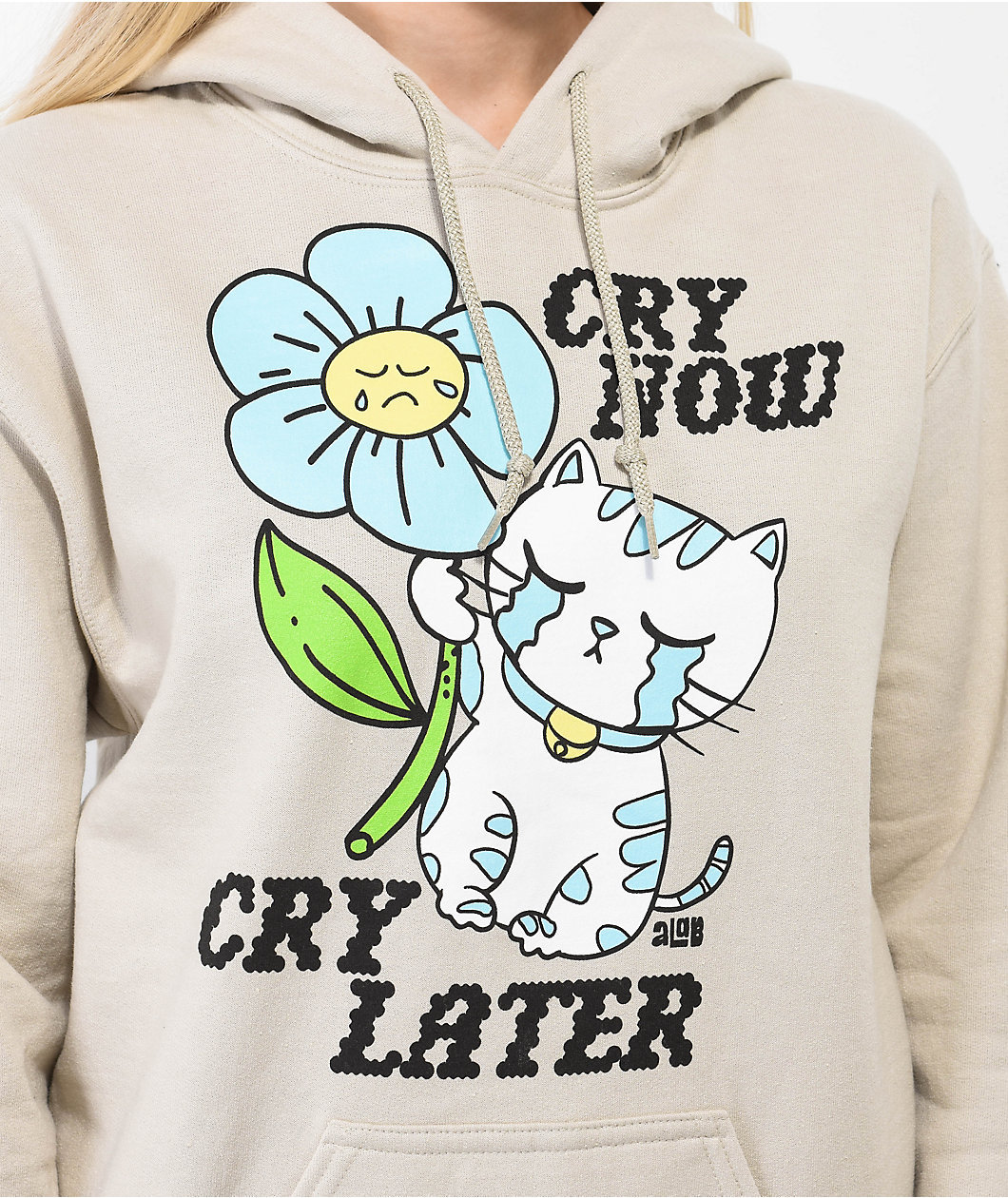 A.LAB Cry Cry Cry Cream Hoodie