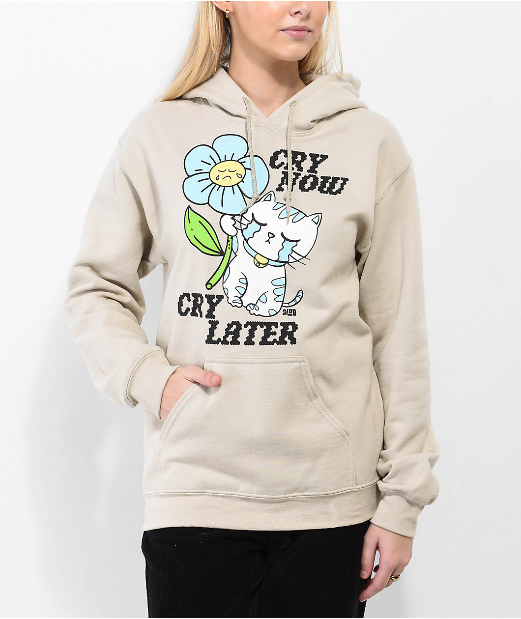 A.LAB Cry Cry Cry Cream Hoodie