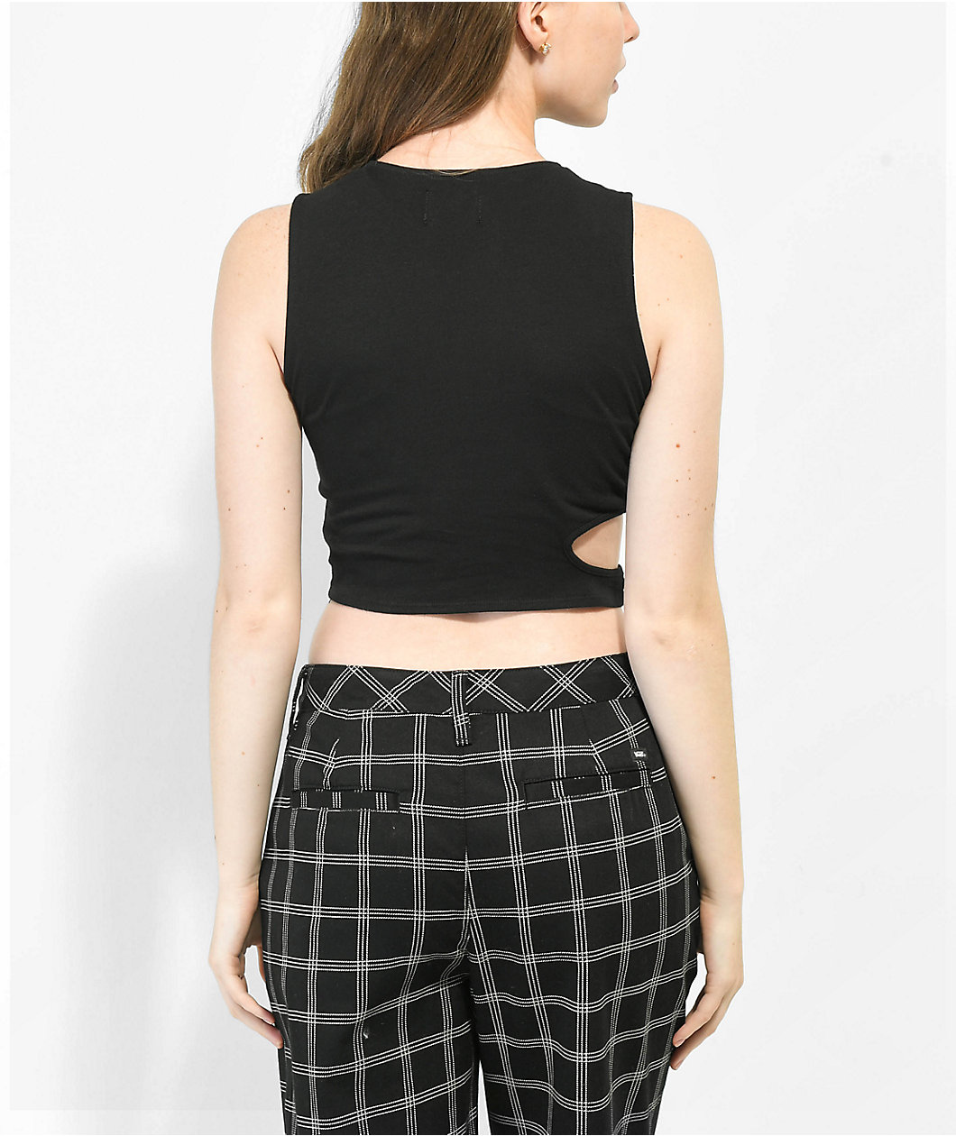 A.LAB Darbie Chibi World Black Cut Out Crop Tank Top