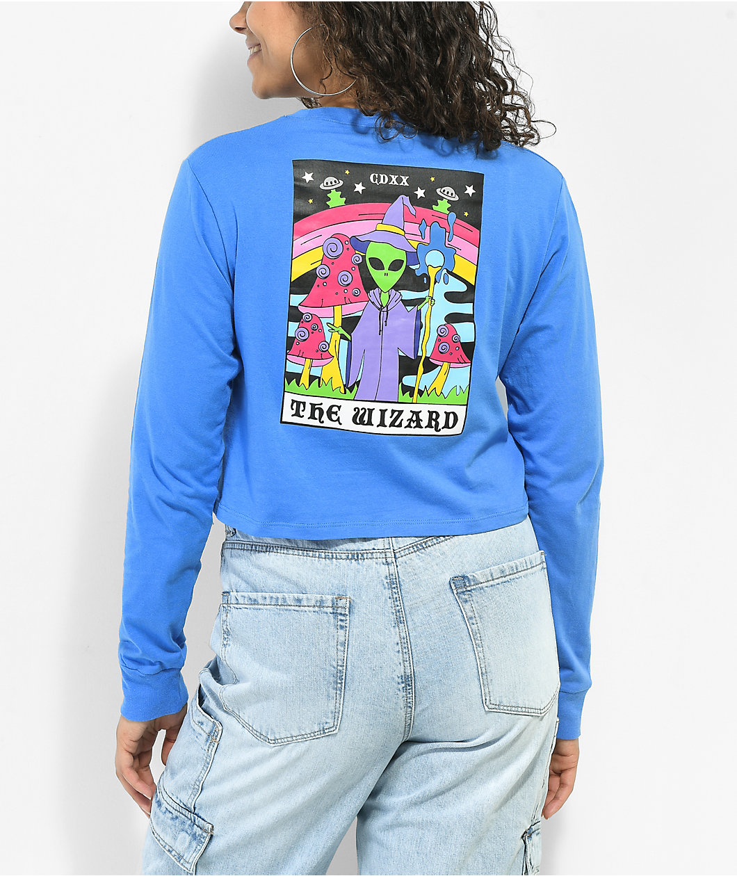 A.LAB Dita The Wizard Blue Crop Long Sleeve T-Shirt