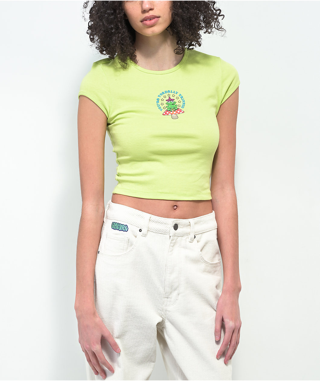 A.LAB Elish Toadally Trippin Green Crop T-Shirt