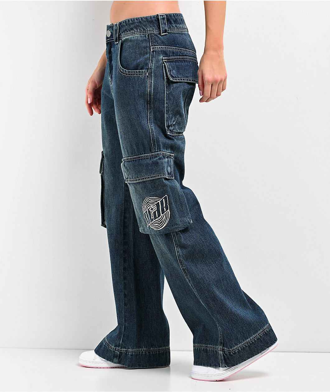 A.LAB Ether Blue Cargo Flare Jeans