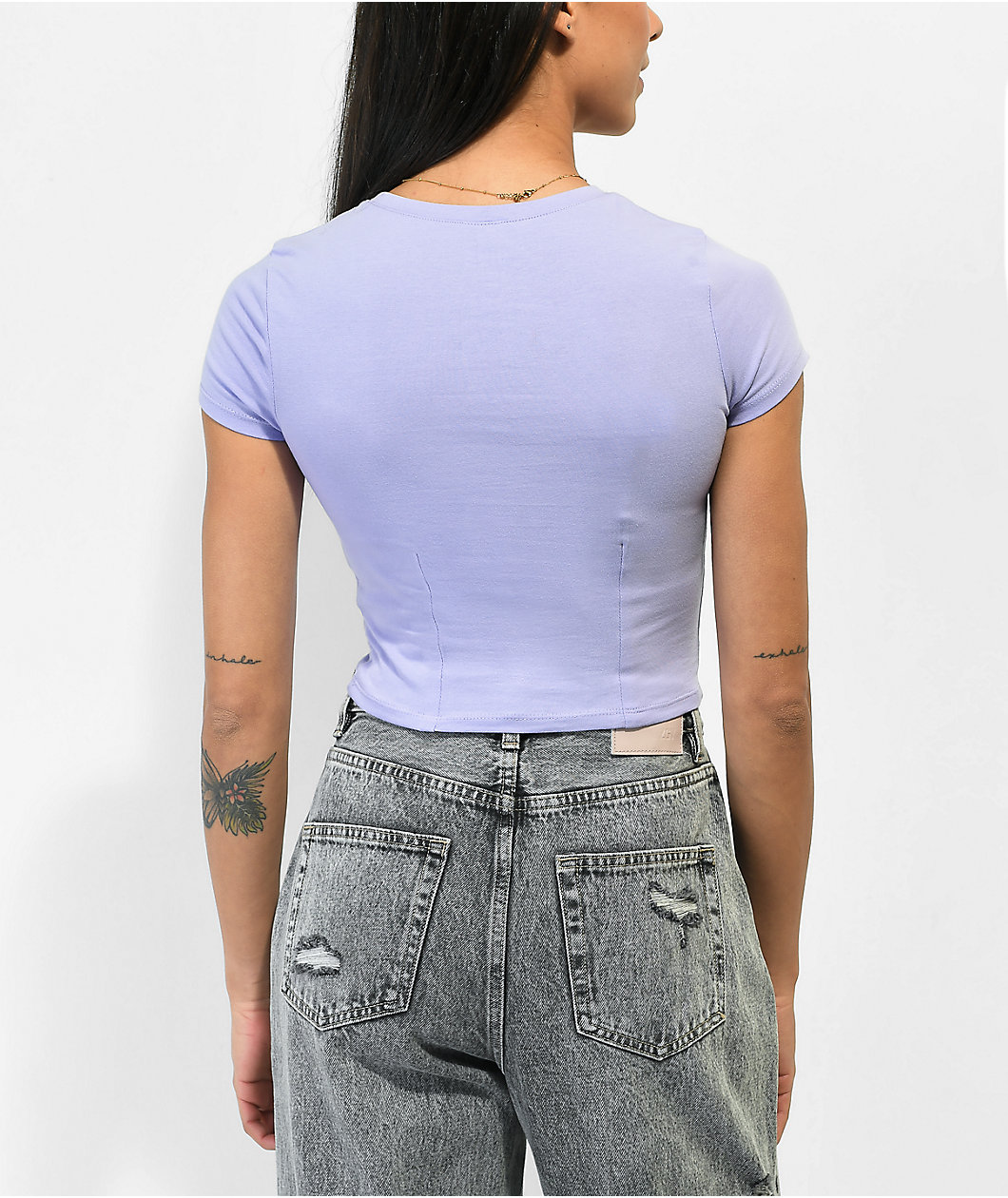 A.LAB Feelin Cute Lavender Crop T-Shirt