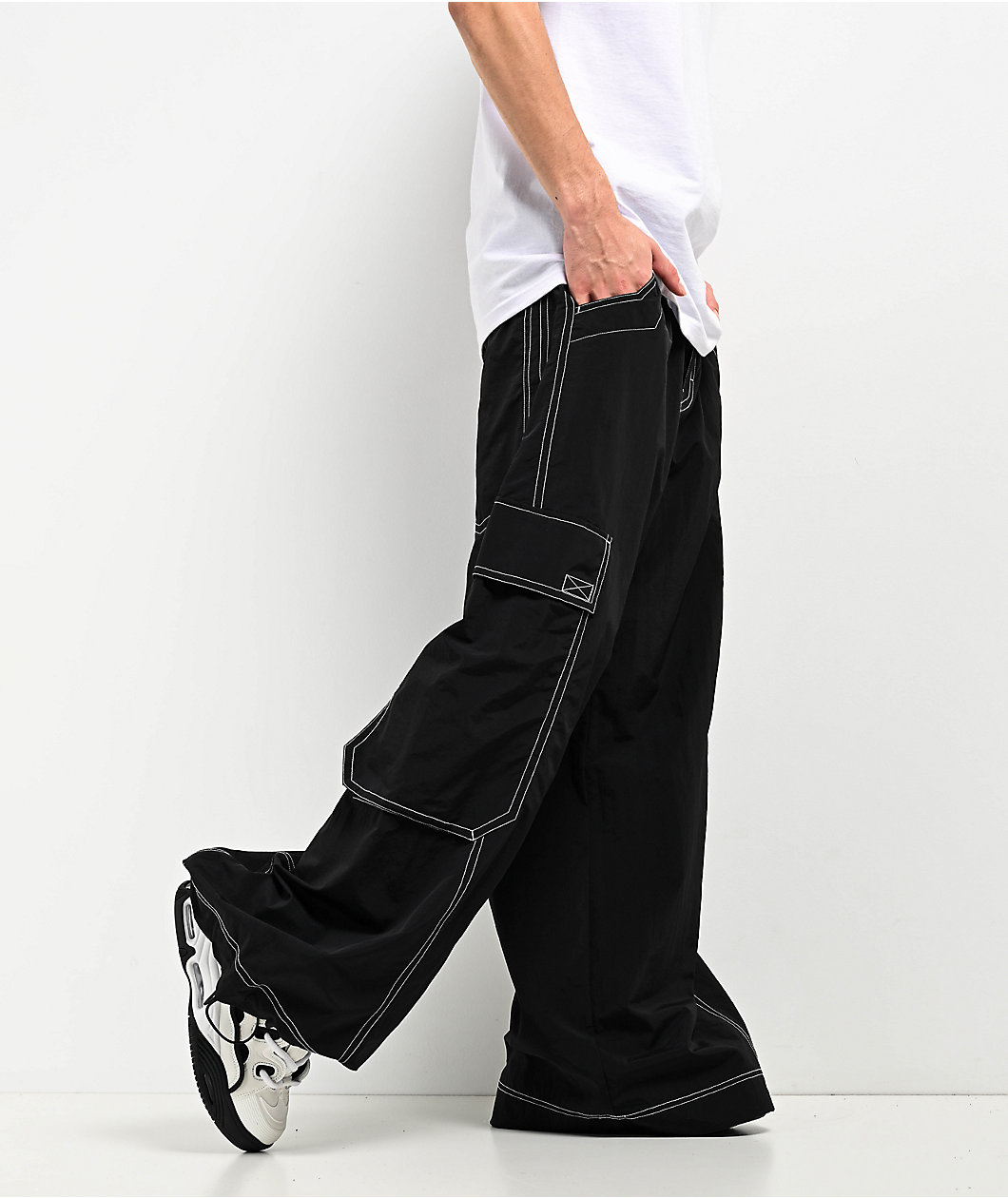 A.LAB Giga Rave Black Cargo Nylon Pants