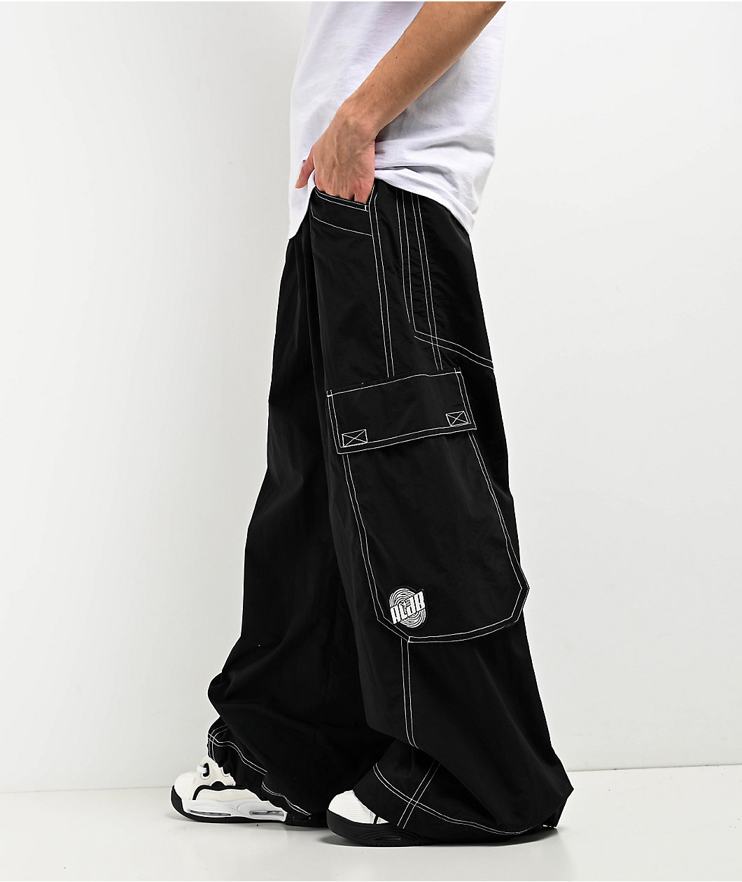 A.LAB Giga Rave Black Cargo Nylon Pants