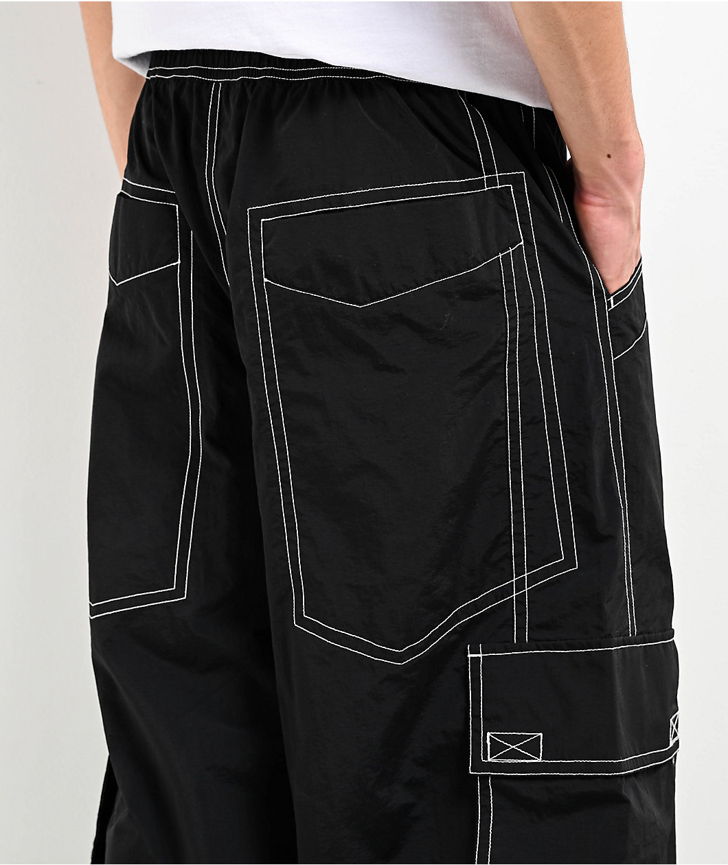 A.LAB Giga Rave Black Cargo Nylon Pants