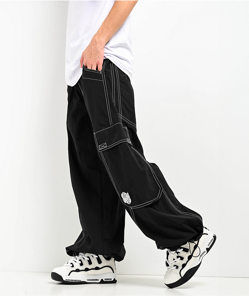 A.LAB Giga Rave Black Cargo Nylon Pants