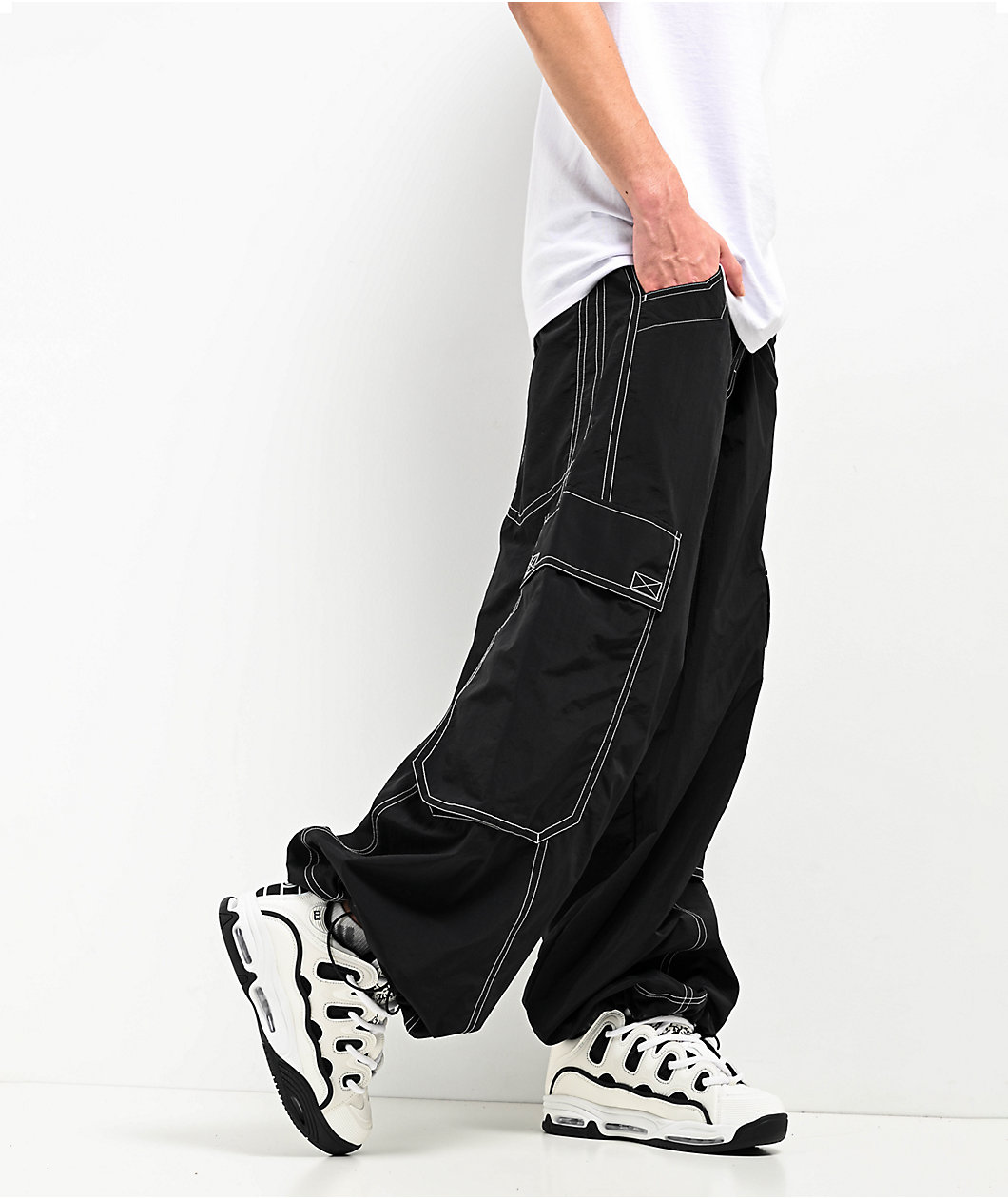 A.LAB Giga Rave Black Cargo Nylon Pants