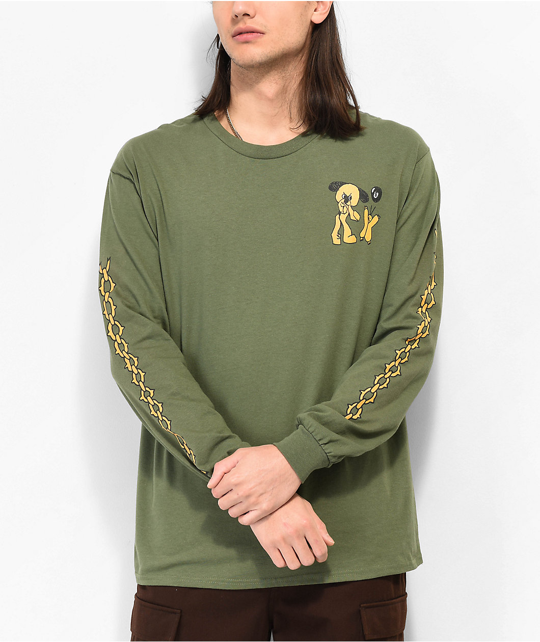 A.LAB Grime Military Green Long Sleeve T-Shirt