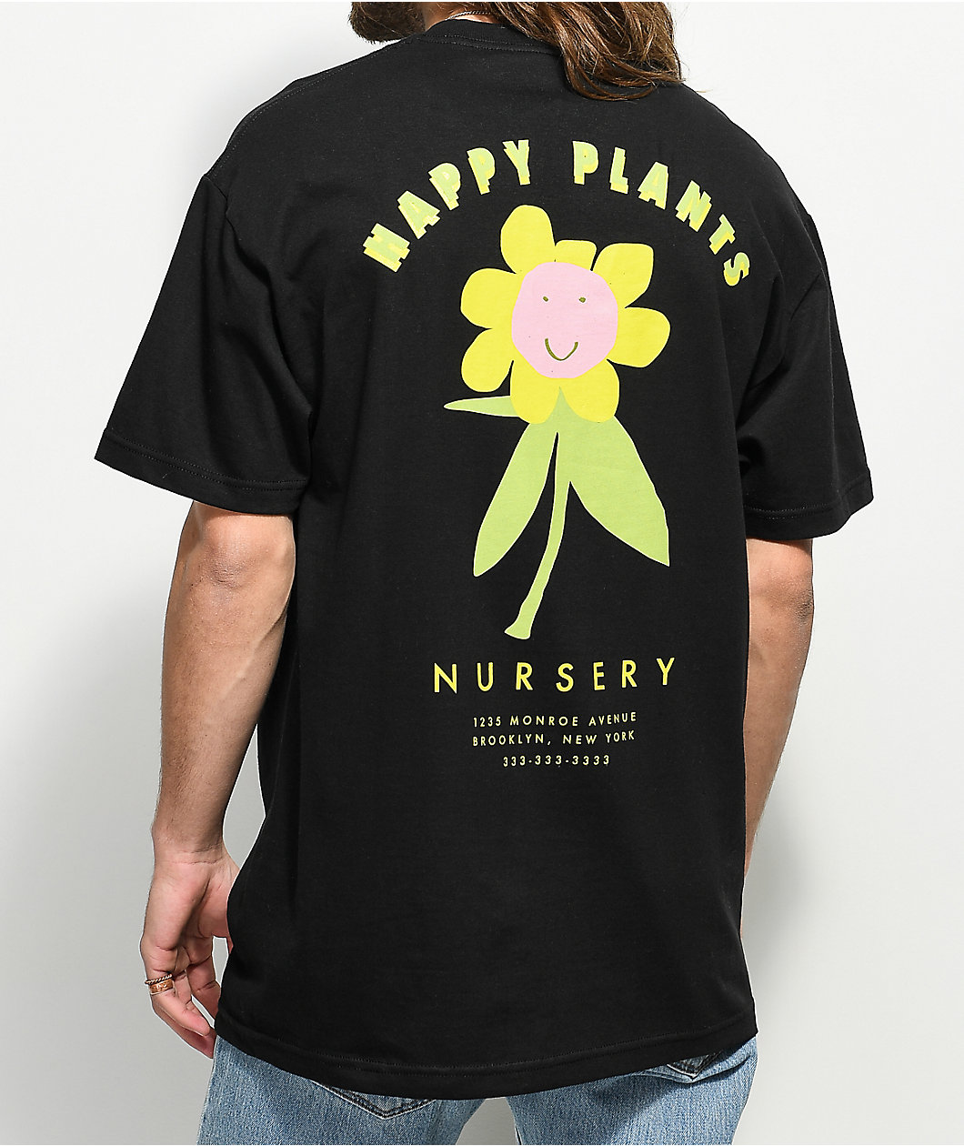 A.LAB Happy Plants Black T-Shirt