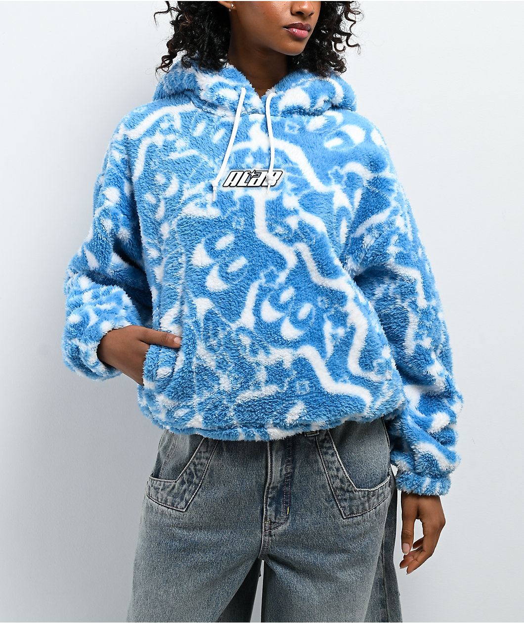 A.LAB Kendallie Star Eyes Blue Fleece Hoodie