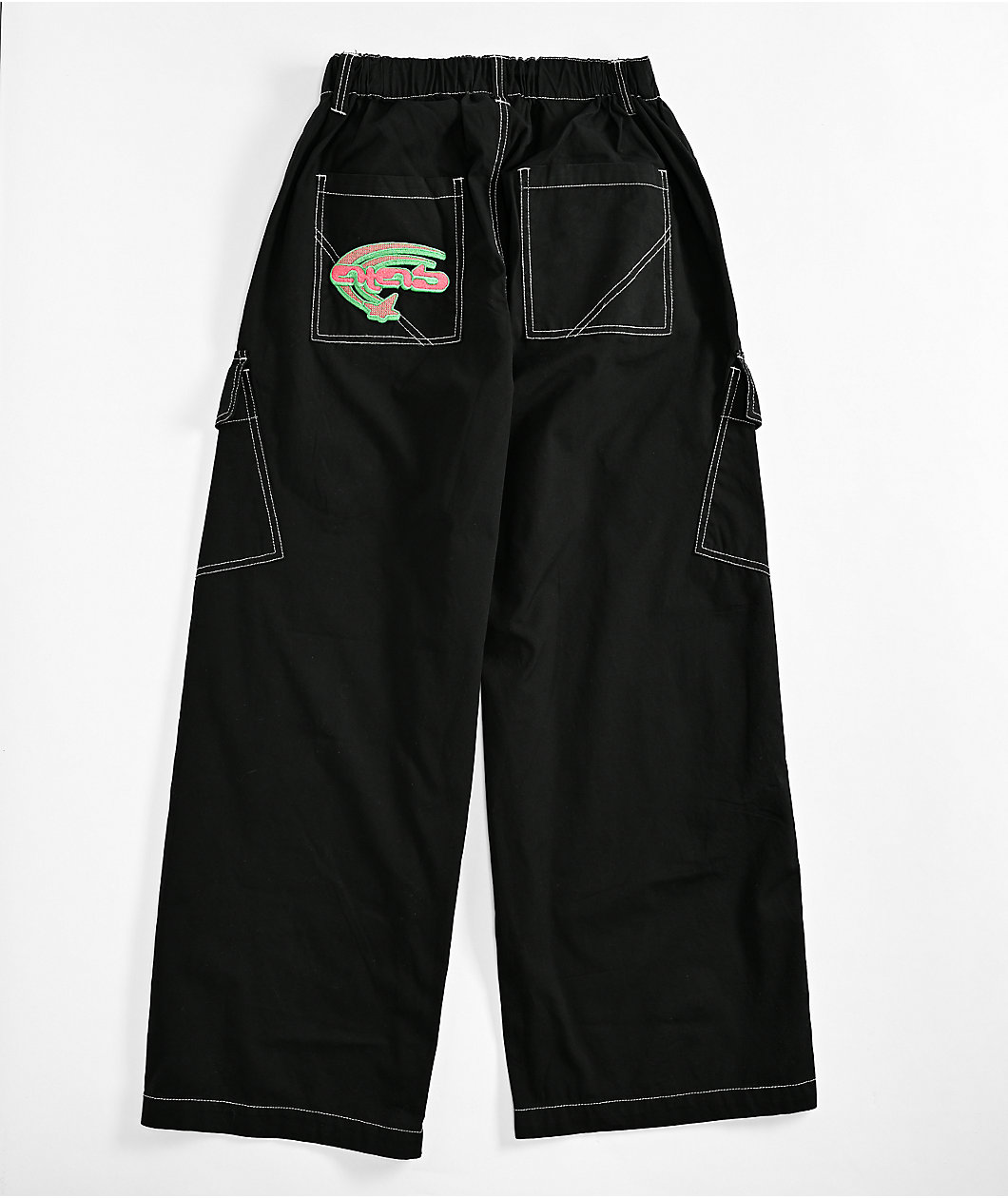 A.LAB Leo Y2K Rave Black Wide Leg Cargo Pants