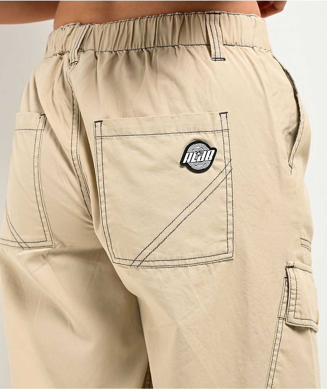 A.LAB Leo Y2K Rave Natural Wide Leg Cargo Pants