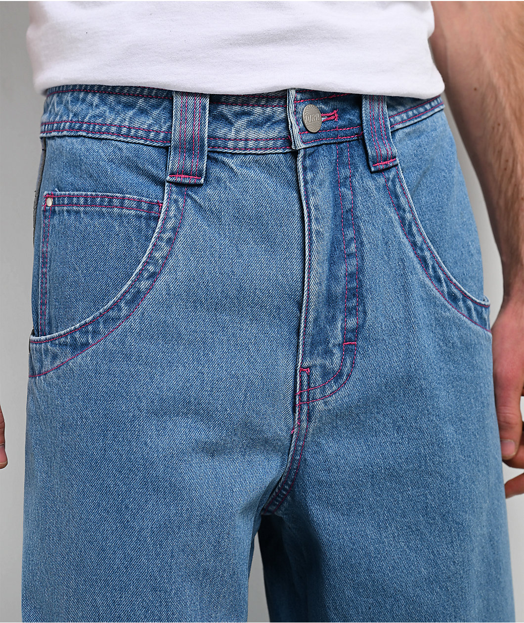 A.LAB Mega Piped Blue & Pink Jeans