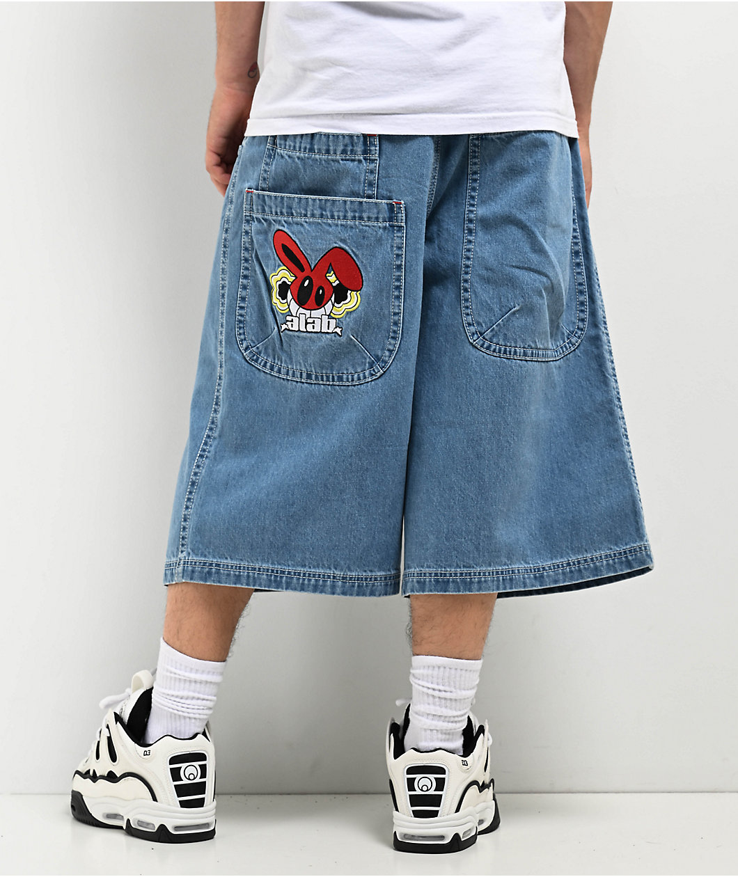 A.LAB Mega Rave Blue Denim Shorts