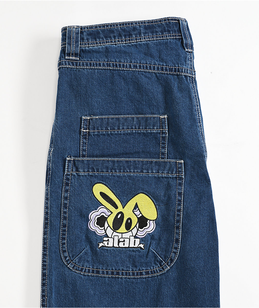 A.LAB Mega Rave Dark Blue Denim Skate Shorts