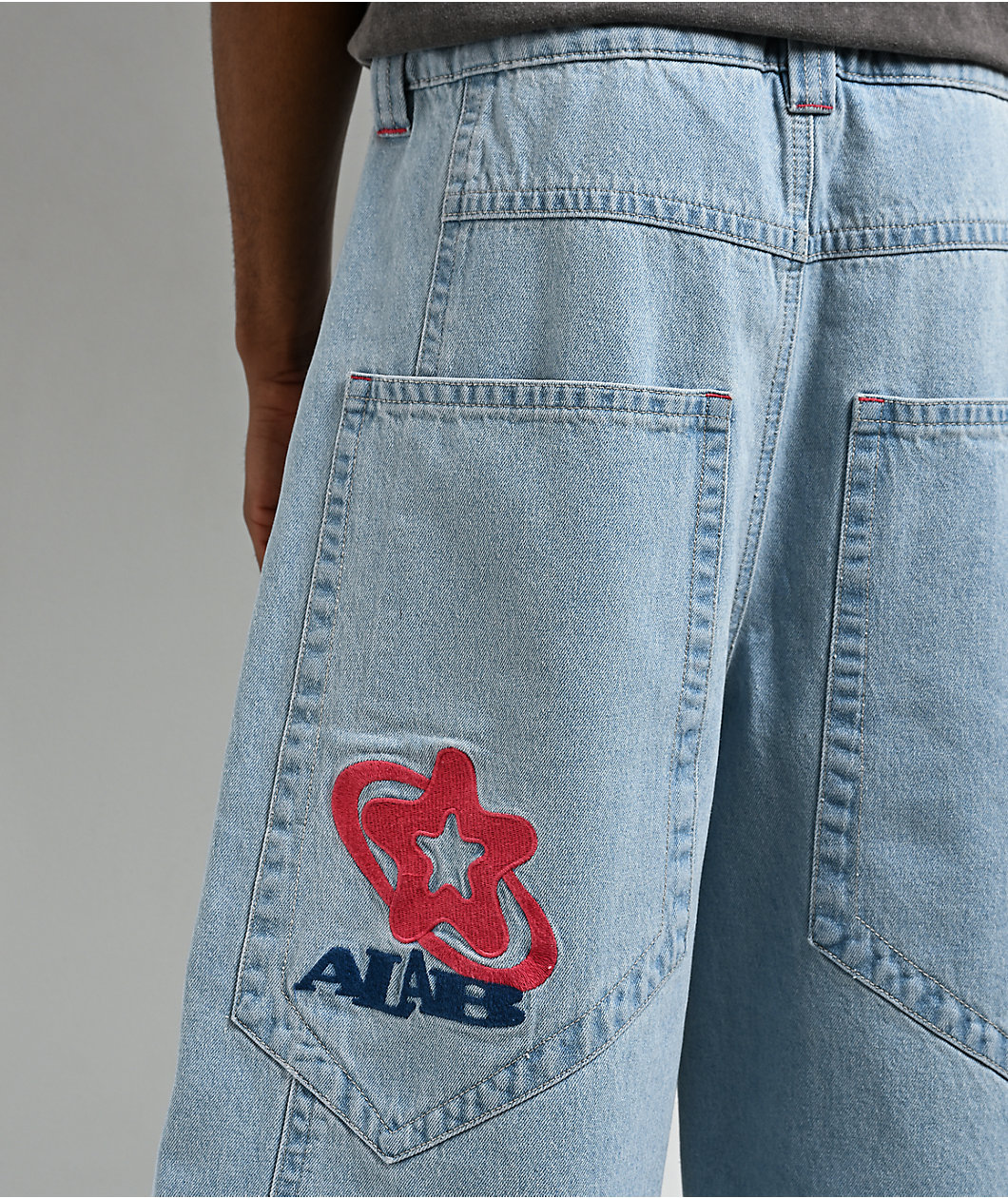A.LAB Mega Star Light Blue Wash Denim Shorts