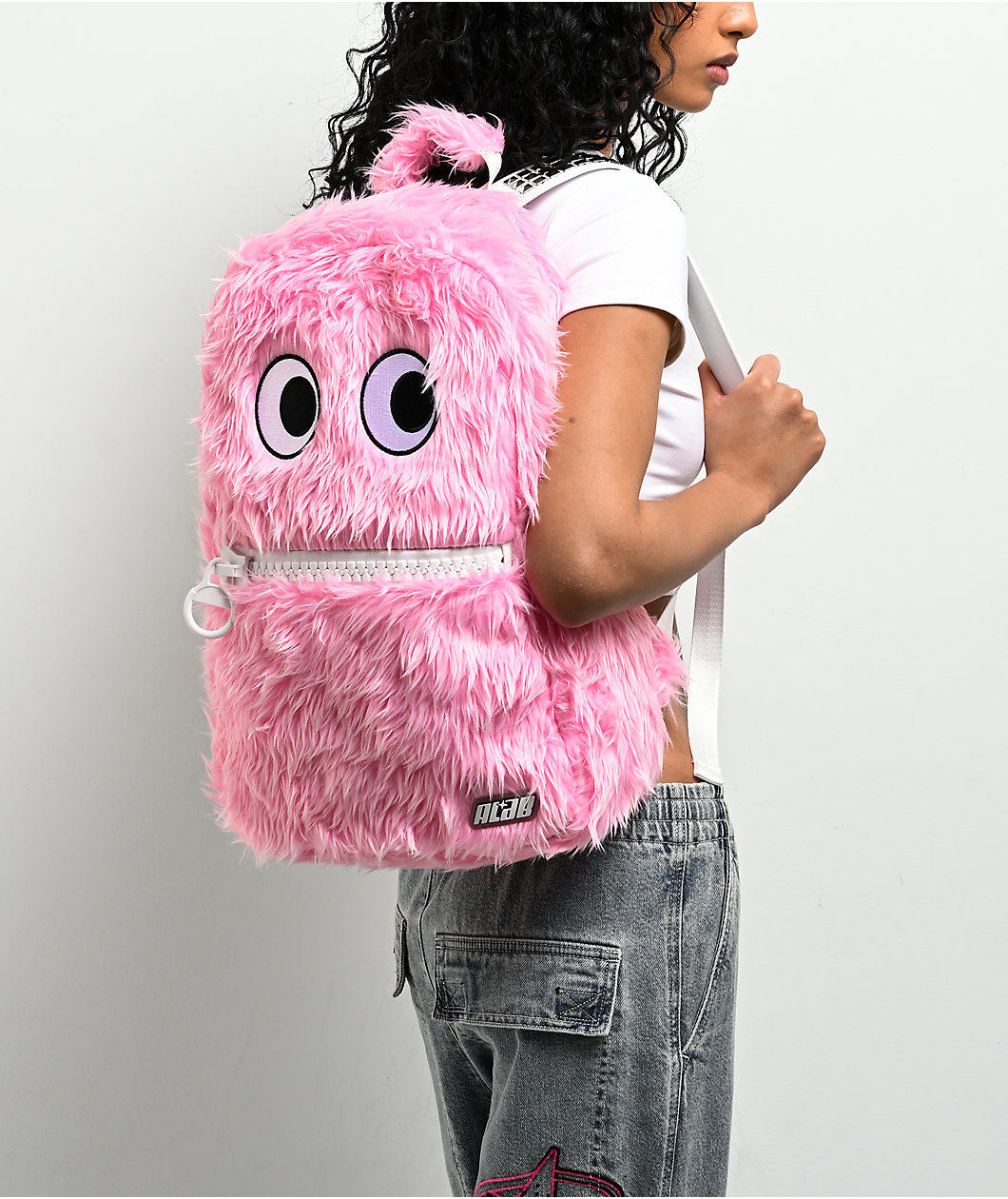 A.LAB Monster Pink Shag Backpack