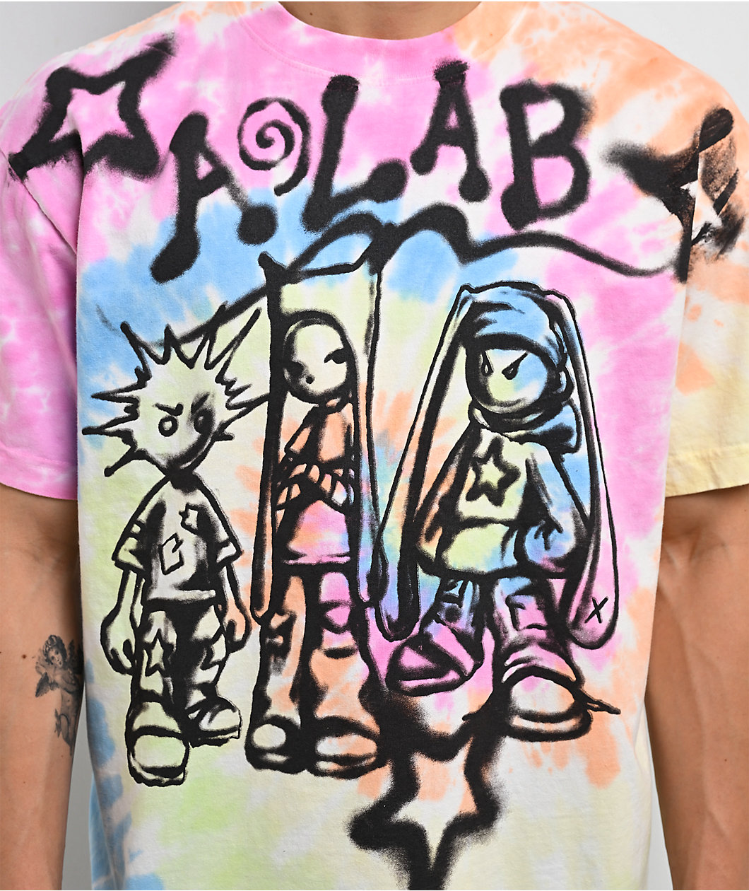 A.LAB Pozer Pastel Rainbow Tie Dye T-Shirt