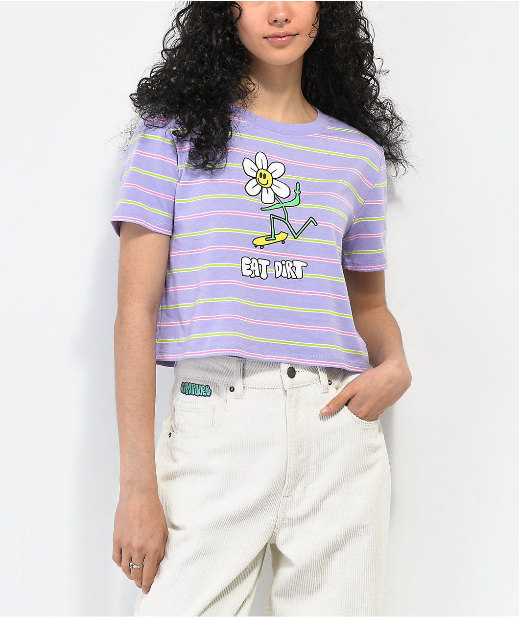 A.LAB Quinnie Purple Striped Tee