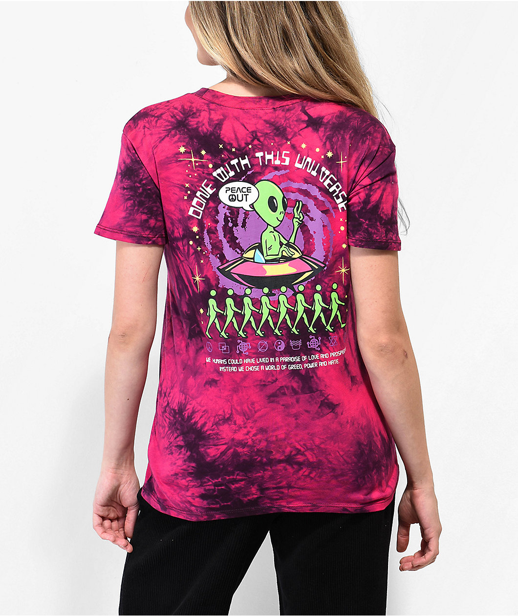 A.LAB Rainen Alien Pink & Black Tie Dye T-Shirt