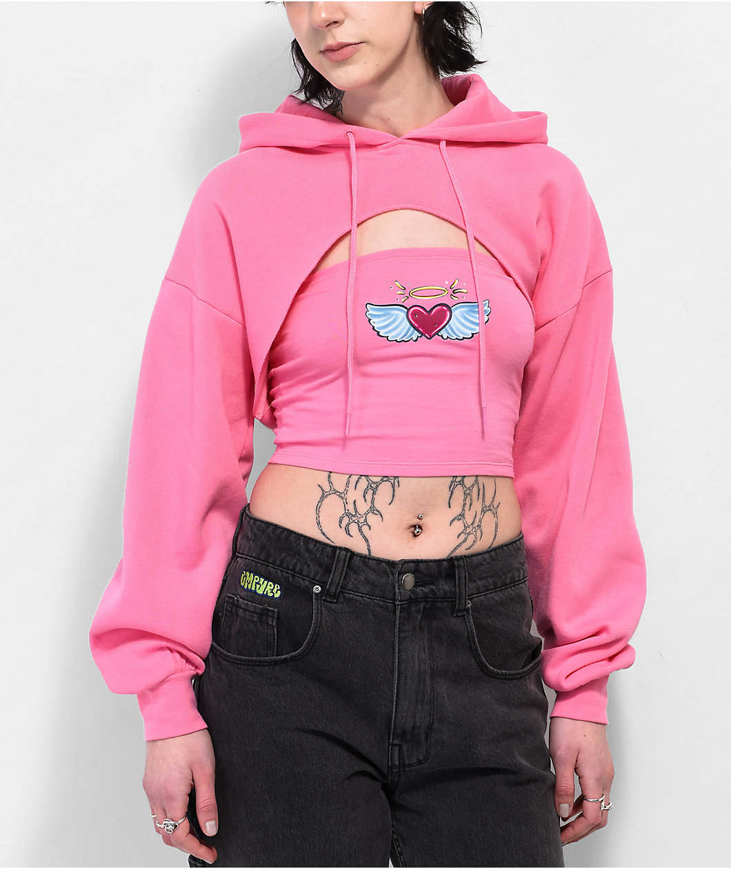 A.LAB Romeo Pink Shrug Hoodie