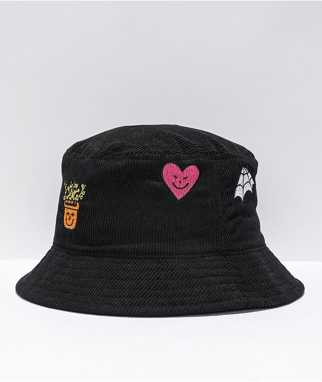 A.LAB Round And Round Black Corduroy Bucket Hat