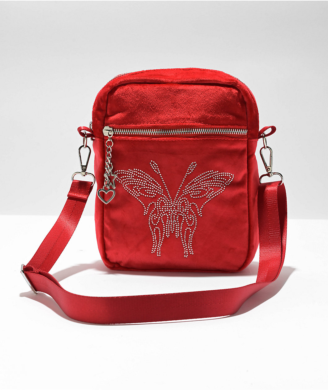 A.LAB Starr Red Velour Crossbody Bag