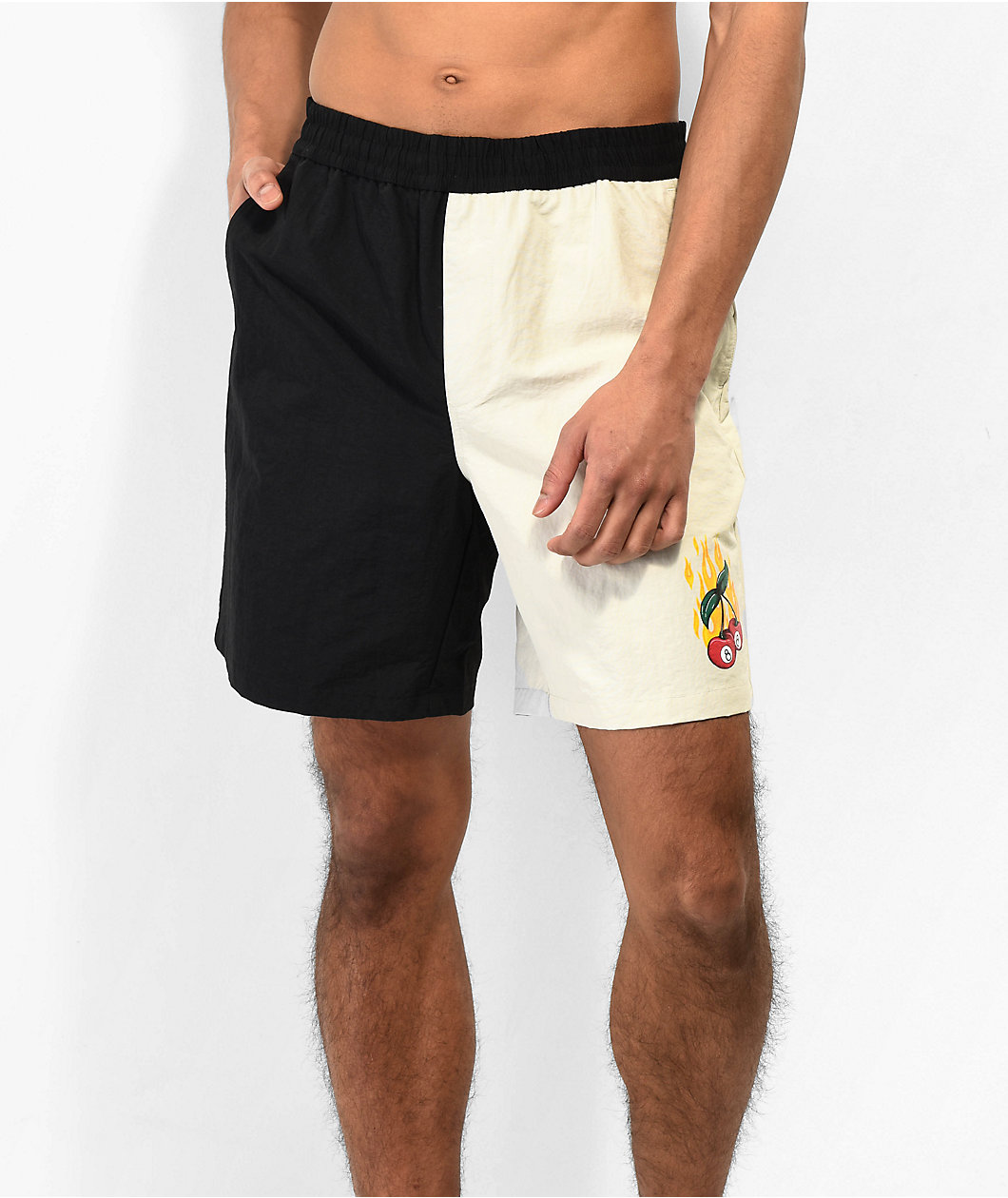 A.LAB Taffy Cherry Dice Black & White Board Shorts